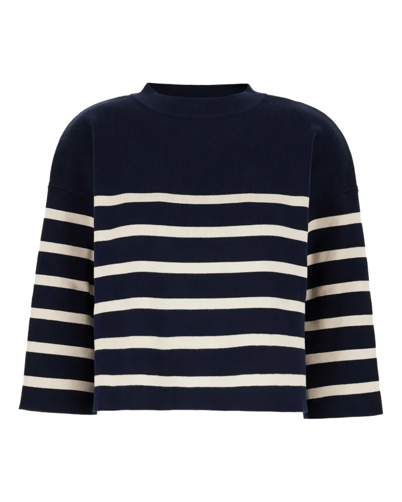 Max Mara Gestreifter Pullover aus Rippstrick - Blau Blau