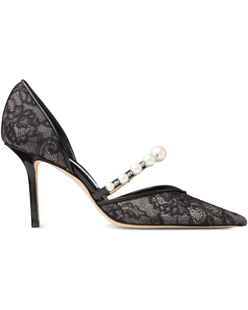 Jimmy Choo Aurelie Pumps mit Spitze 85mm - Schwarz Schwarz