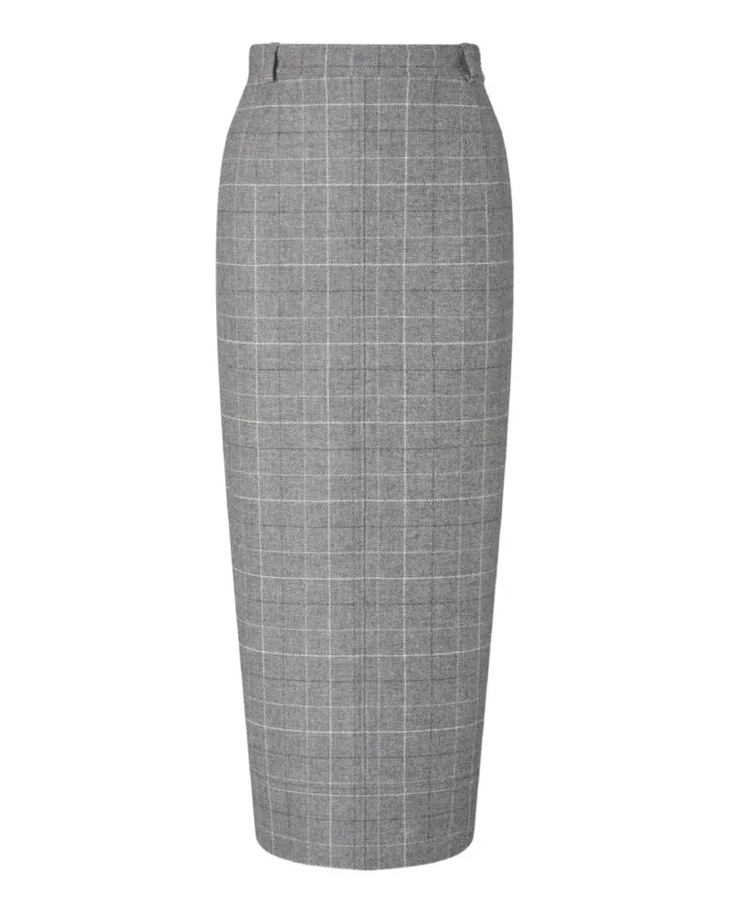 Thom Browne Tweed-Bleistift-Midirock mit Hahnentrittmuster - Grau Grau