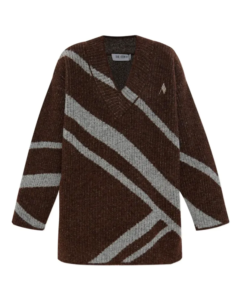 ATTICO Pullover mit diagonalen Streifen - Braun Braun