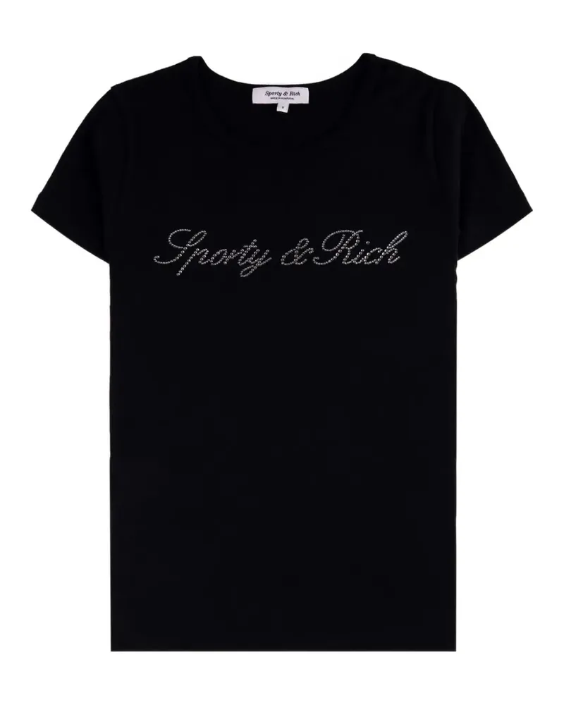 SPORTY & RICH logo-embellished cotton T-shirt - Schwarz Schwarz