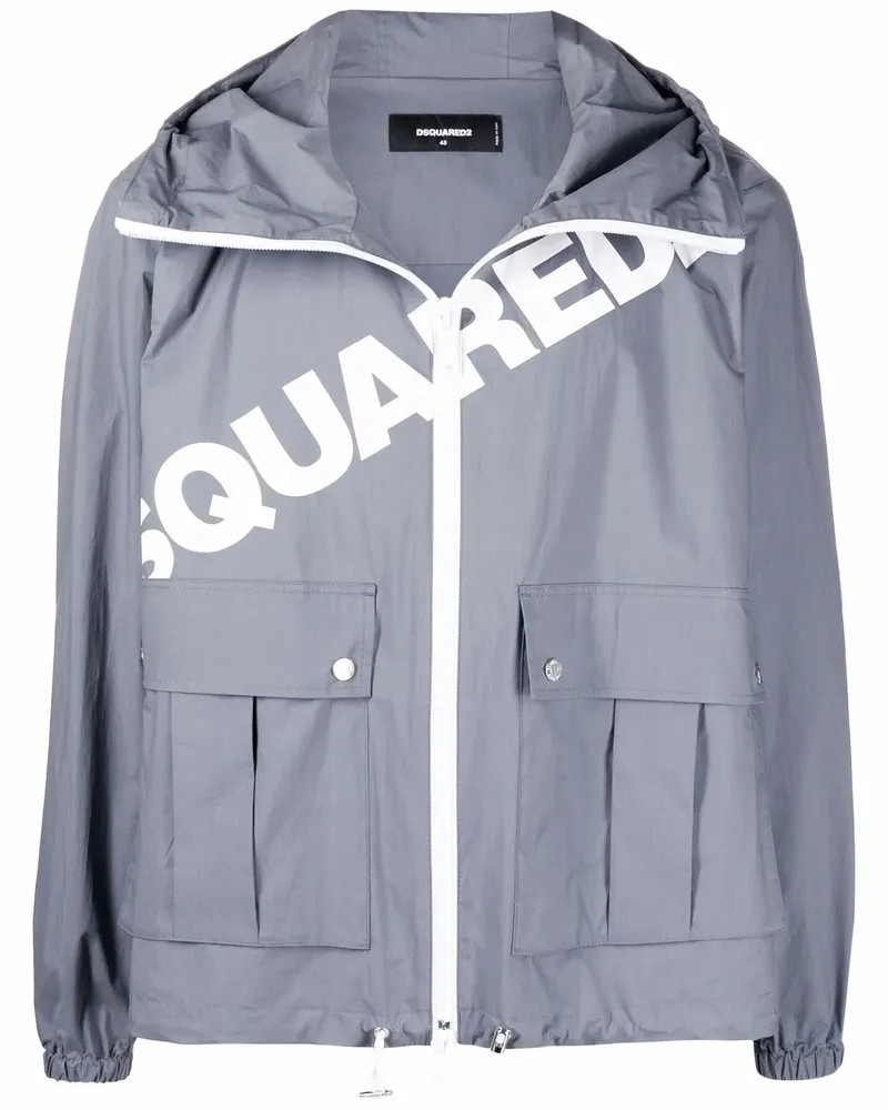 Dsquared2 Kapuzenjacke mit Logo-Print - Grau Grau