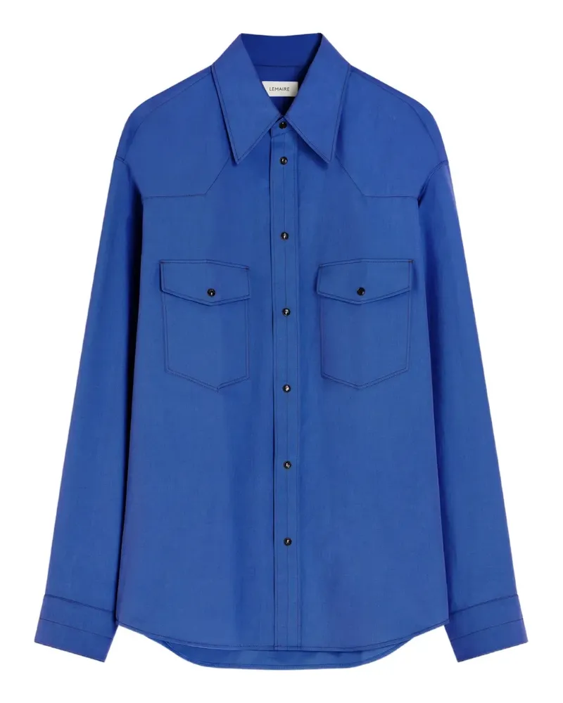 Christophe Lemaire yoke-detail chest-pockets shirt - Blau Blau