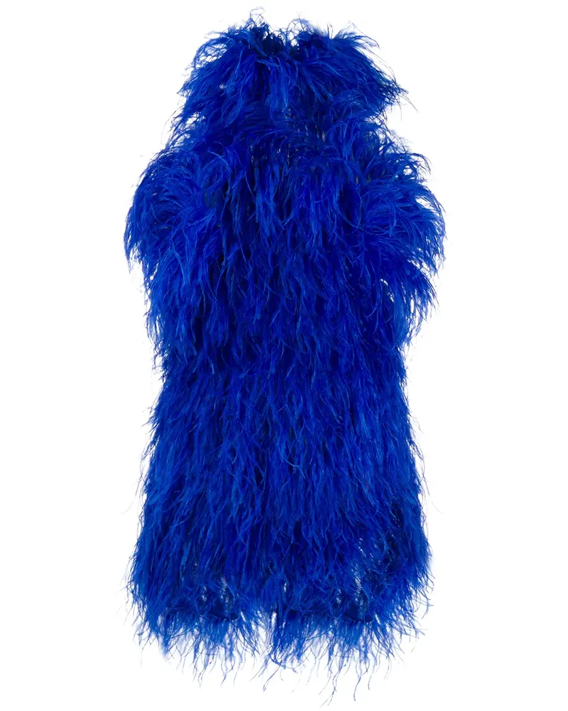 ATTICO Minikleid mit Federn - Blau Blau