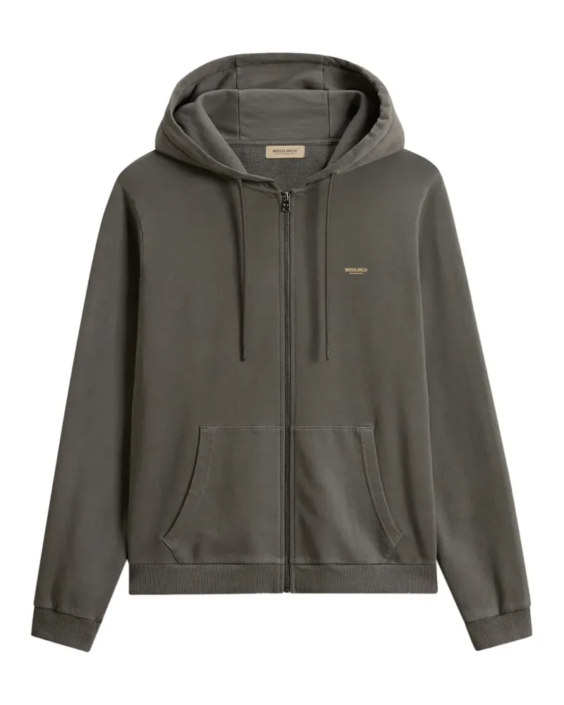 Woolrich garment-dyed zip-up hoodie - Grau Grau