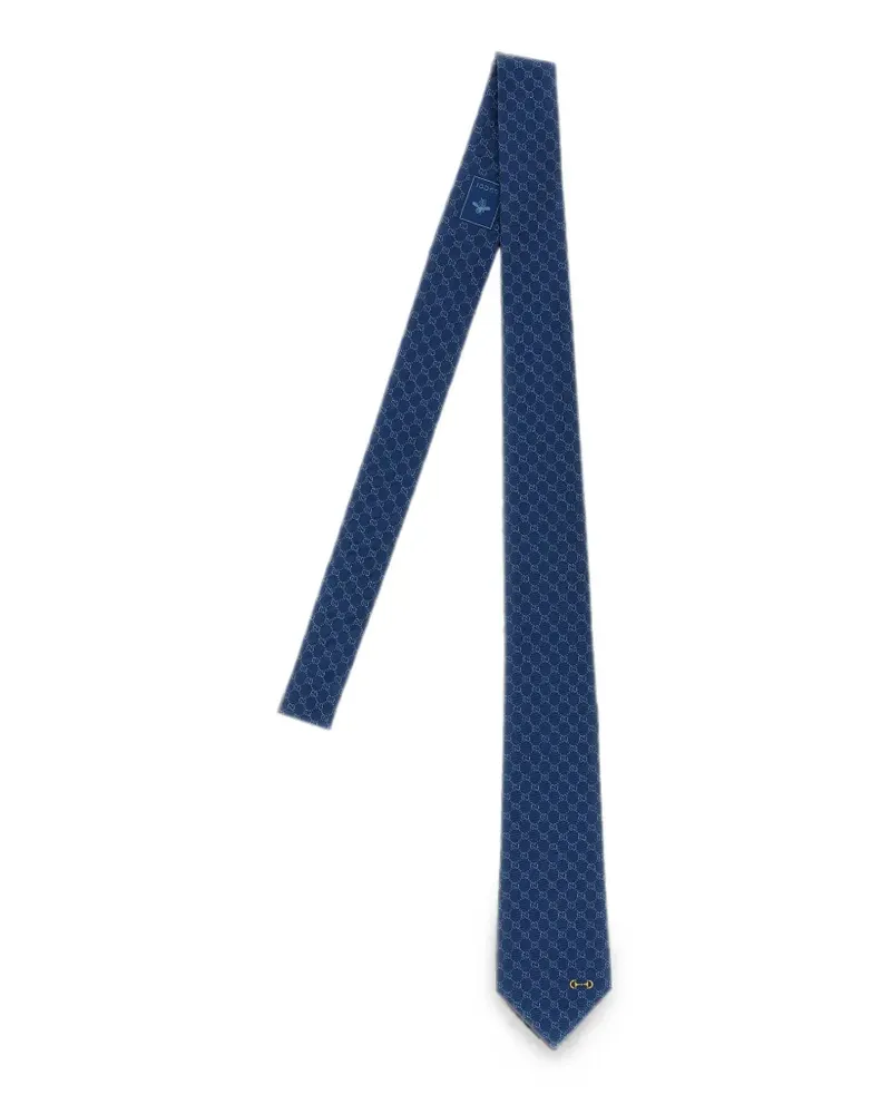 Gucci Seidenkrawatte mit GG-Jacquardmuster - Blau Blau