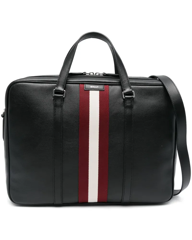 Bally Aktentasche mit Streifendetail - Schwarz Schwarz