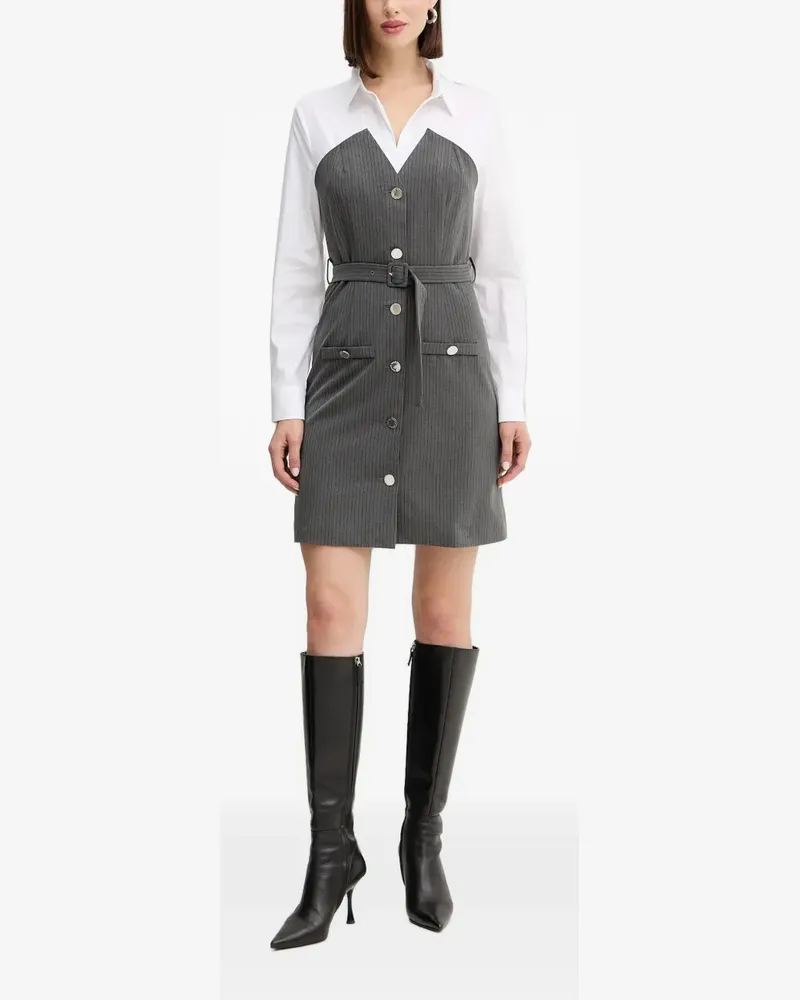 Morgan Midikleid mit Nadelstreifen - Grau Grau