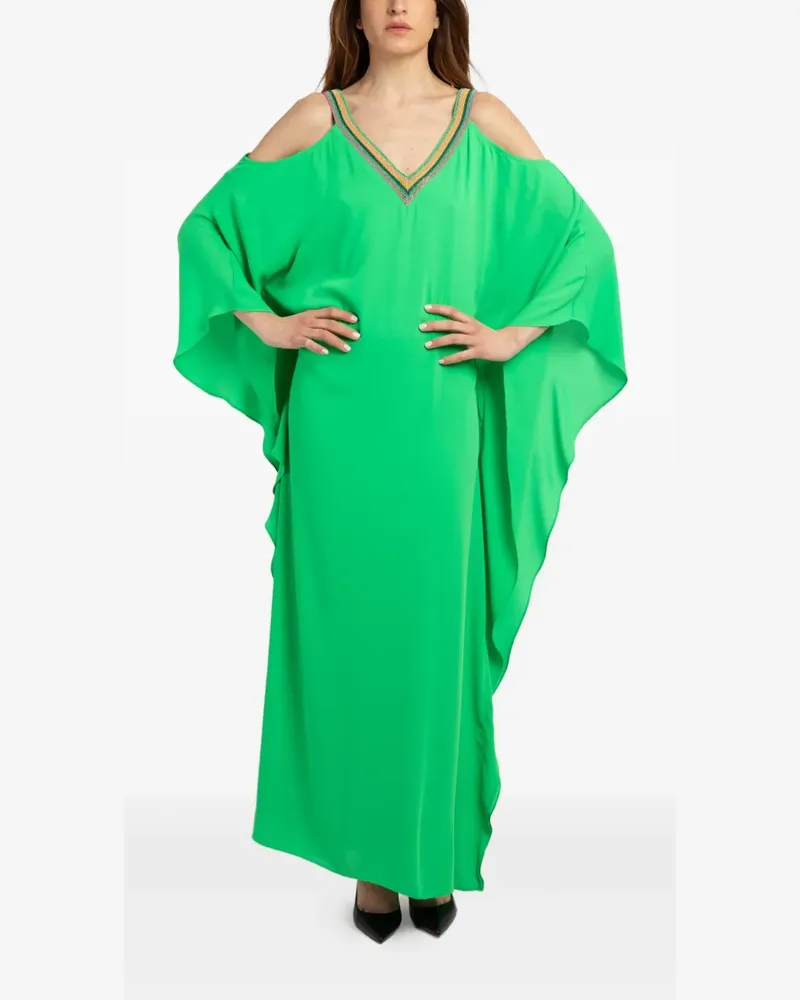 Twin-Set Maxikleid mit V-Ausschnitt - Grün Grün