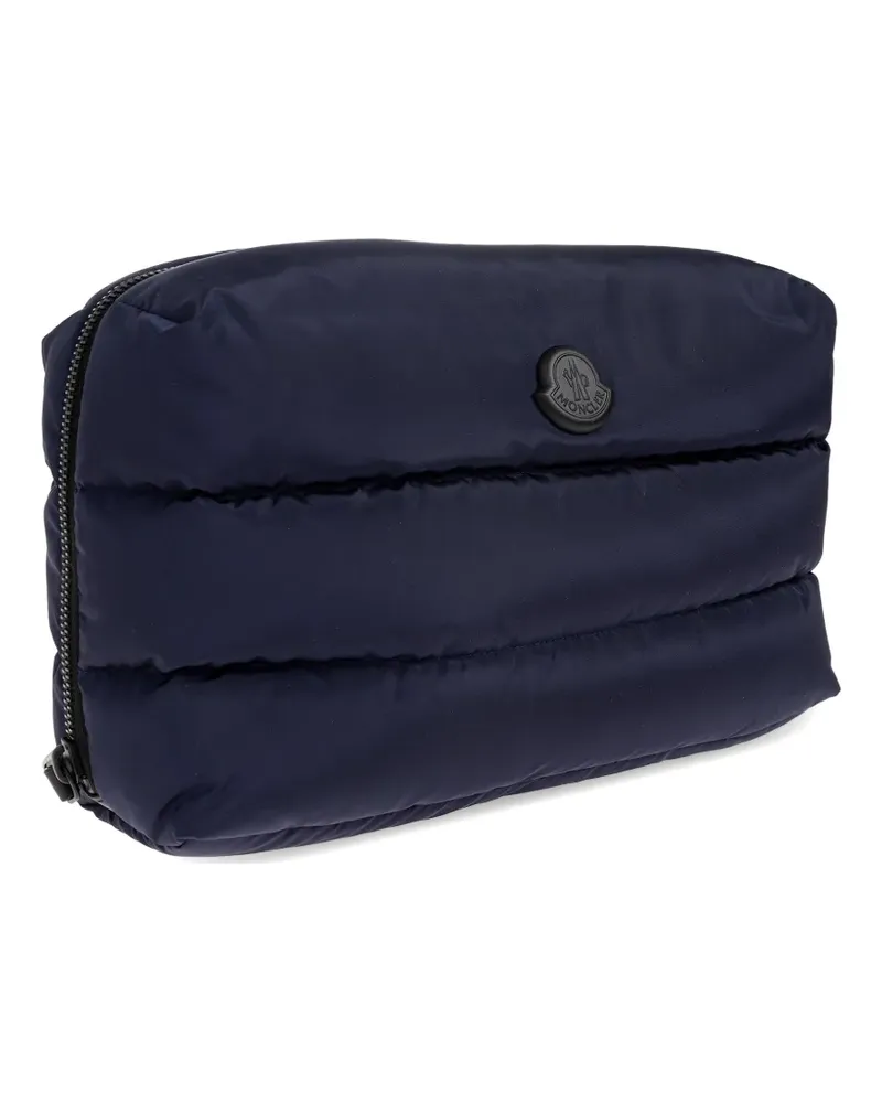 Moncler Gesteppter Carado Kulturbeutel mit Logo-Patch - Blau Blau