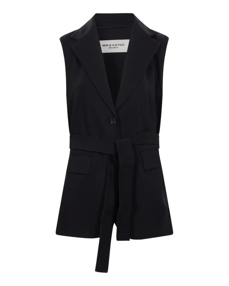 Max Mara Top mit Gürtel - Schwarz Schwarz