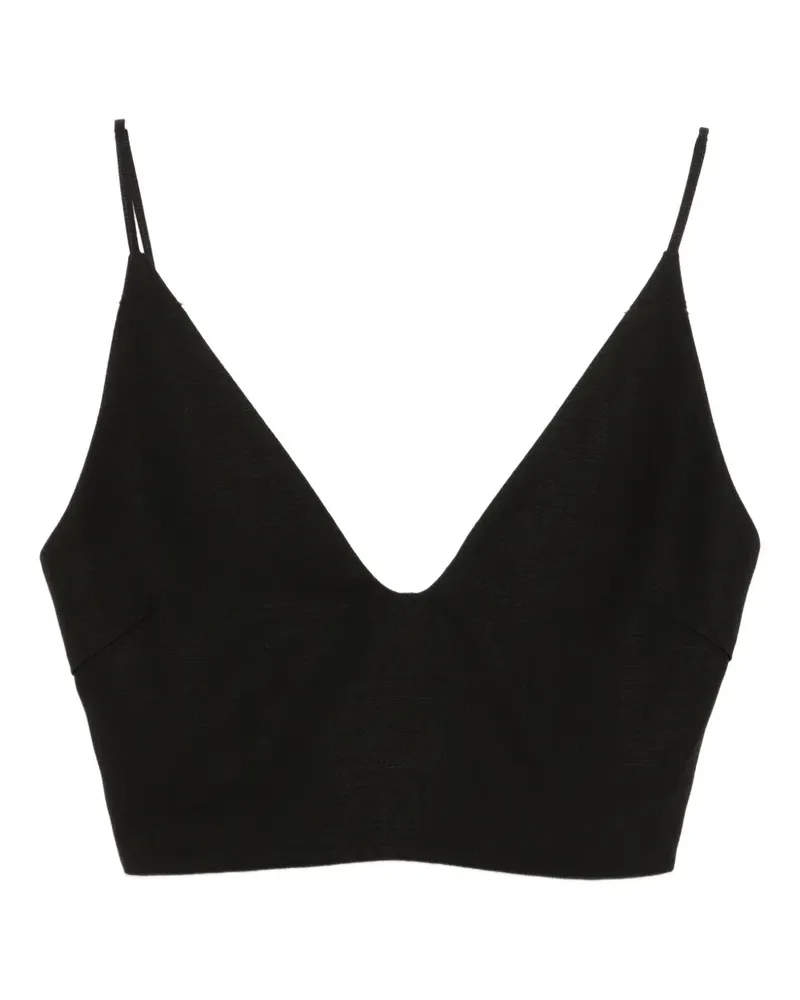 Jil Sander Tanktop mit V-Ausschnitt - Schwarz Schwarz