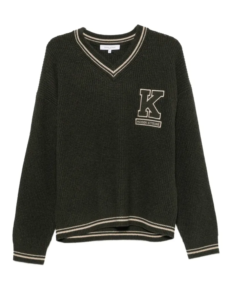 Kitsuné Pullover mit V-Ausschnitt - Grün Grün