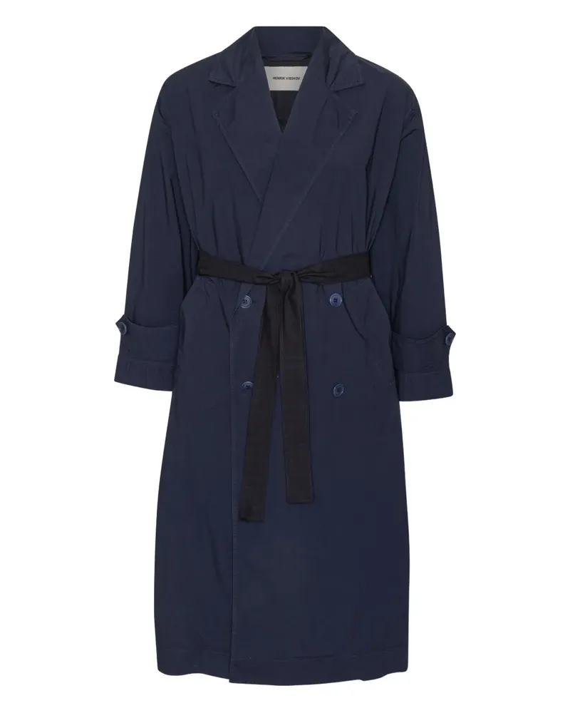 Henrik Vibskov Doppelreihiger Mantel mit Gürtel - Blau Blau