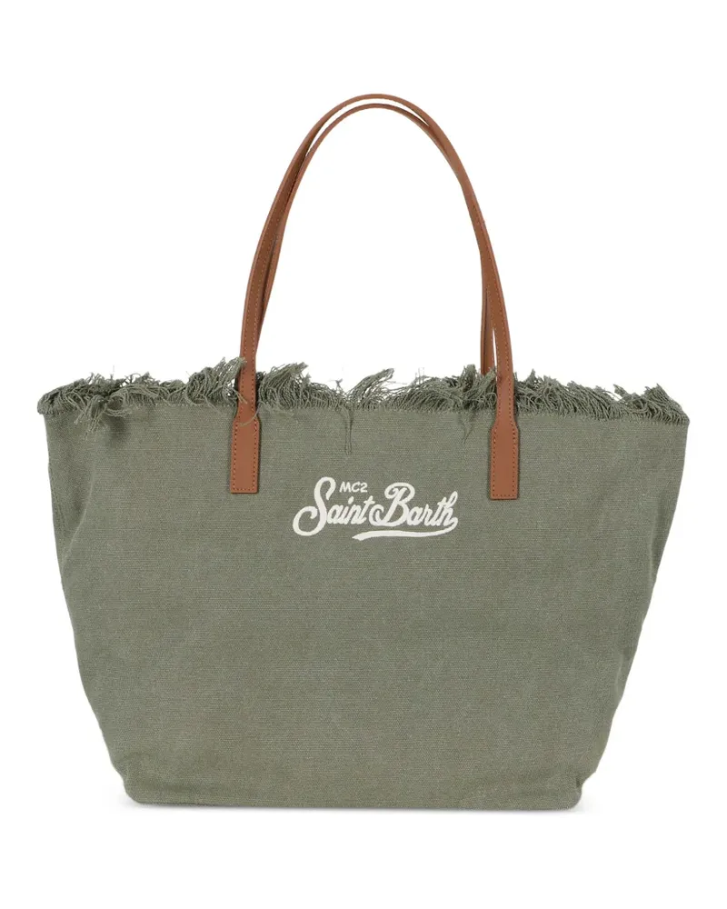 MC2 Saint Barth City fringed canvas tote bag - Grün Grün