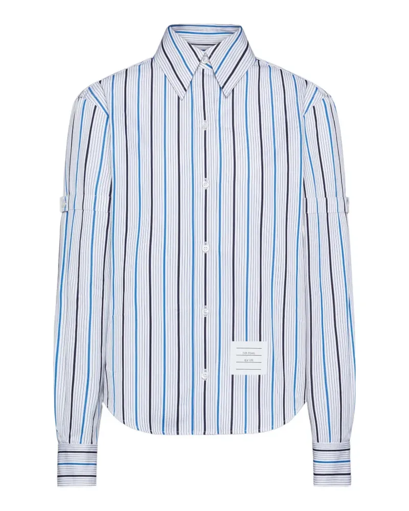 Thom Browne Hemd mit gestreiften Bügeln - Weiß Weiß