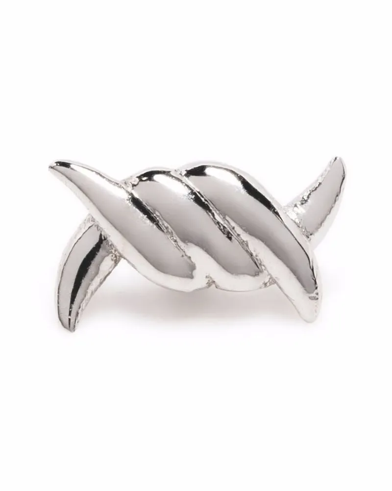 DJULA 18kt Barbelé Weißgoldcreole - Silber Silber