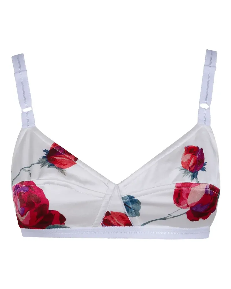 N° 21 floral-print satin bra - Weiß Weiß