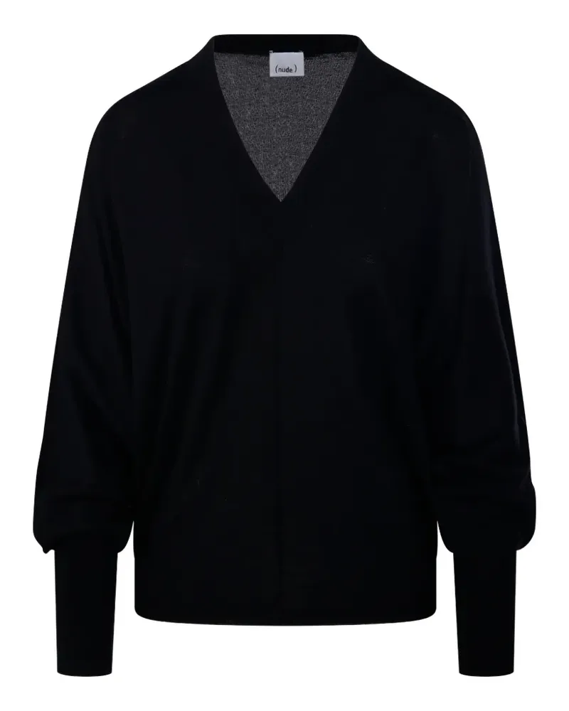 NUDE Pullover mit V-Ausschnitt - Schwarz Schwarz
