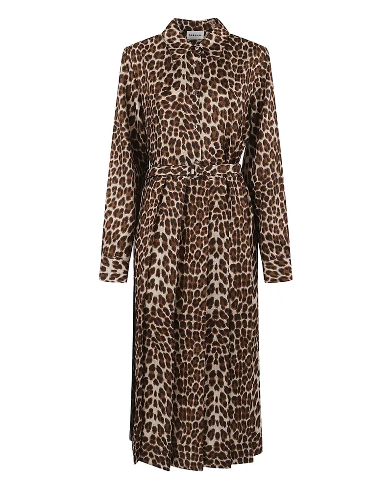 P.A.R.O.S.H. P.A.R.O H. Gürtel-Kleid mit Animal-Print - Braun Braun