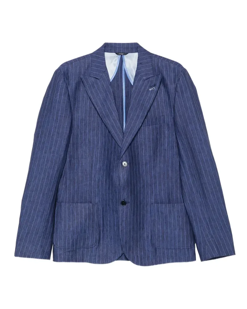 Daniele Alessandrini pinstripe-pattern notched-lapel jacket - Blau Blau