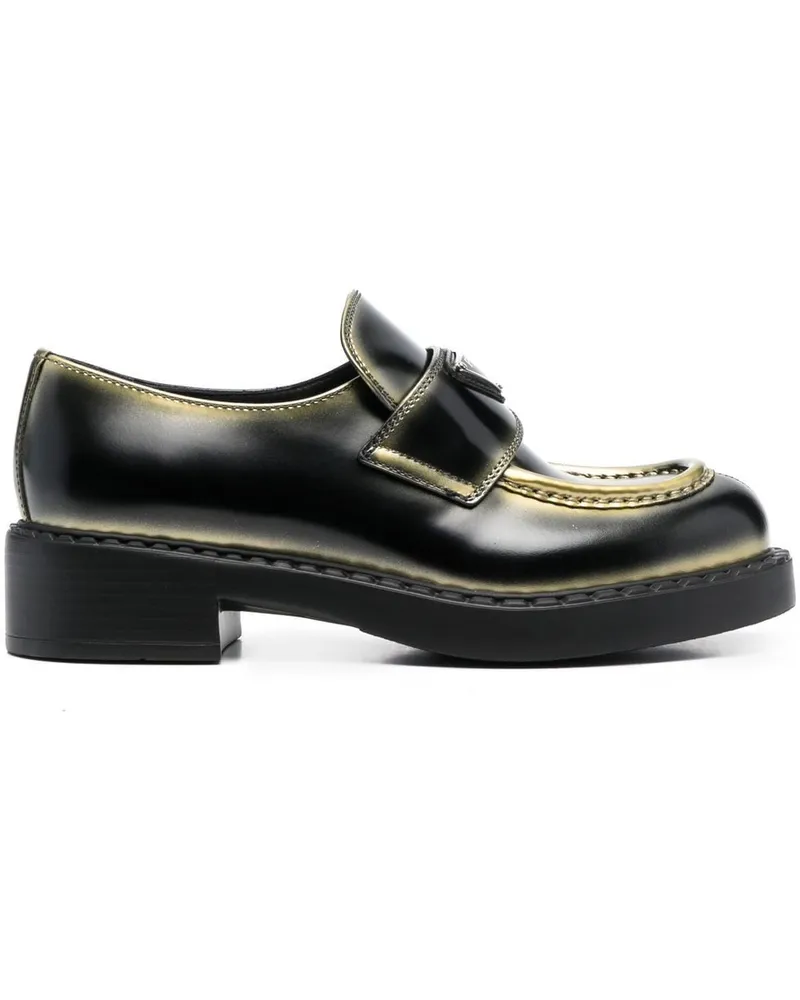 Prada Loafer mit Logo-Schild - Schwarz Schwarz