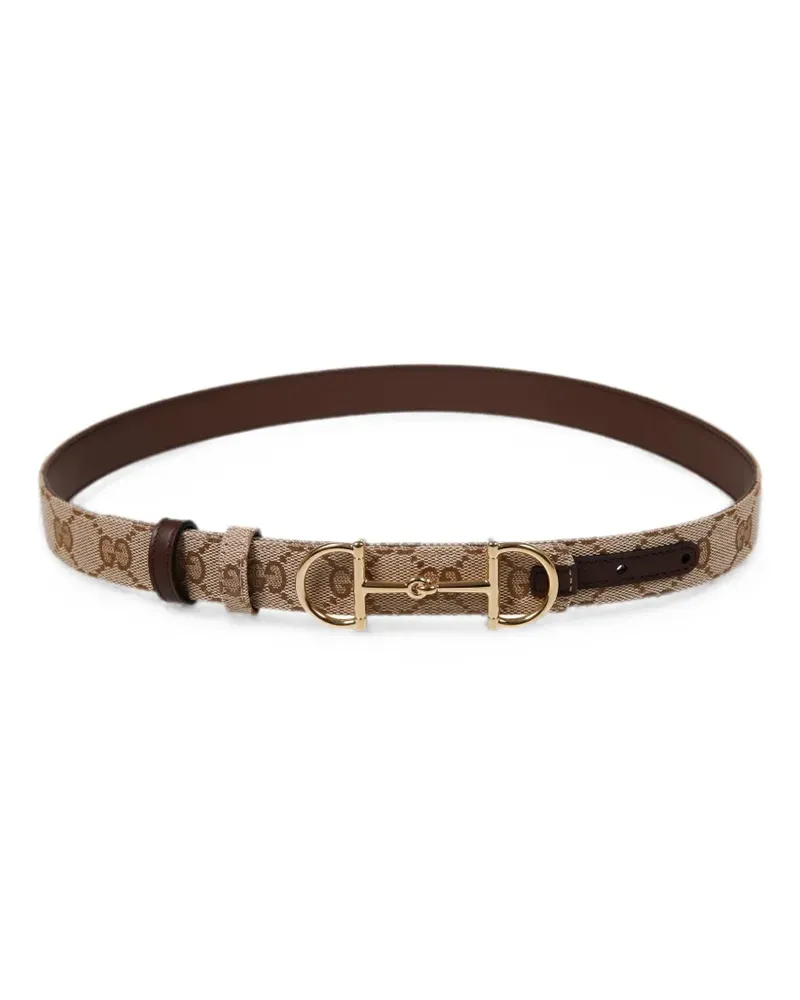 Gucci Horsebit GG Supreme belt - Nude Nude