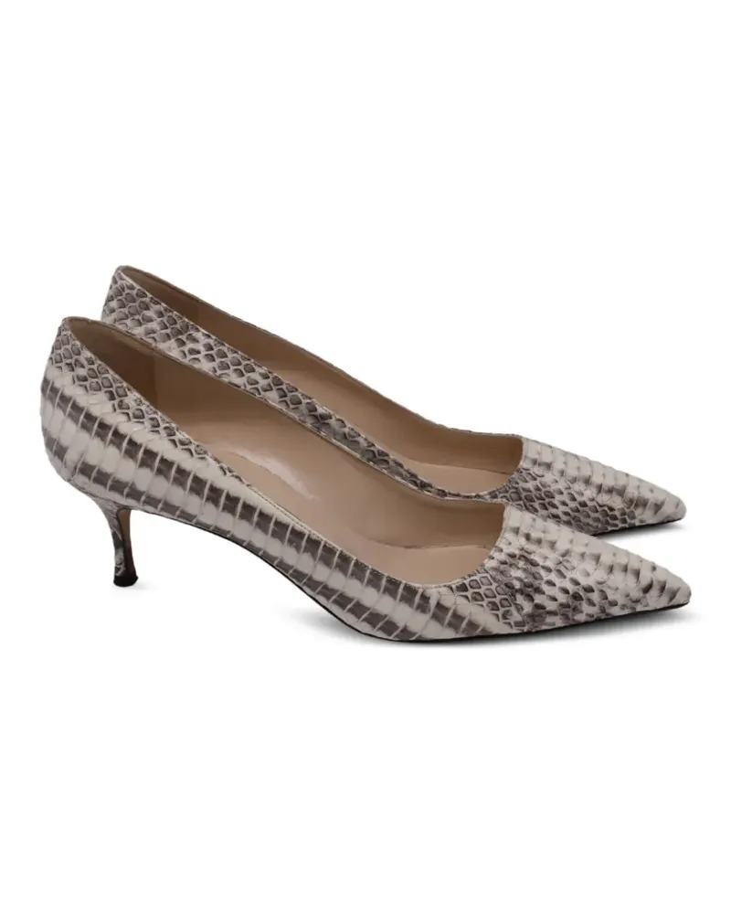 Manolo Blahnik Pumps mit spitzer Kappe - Weiß Weiß