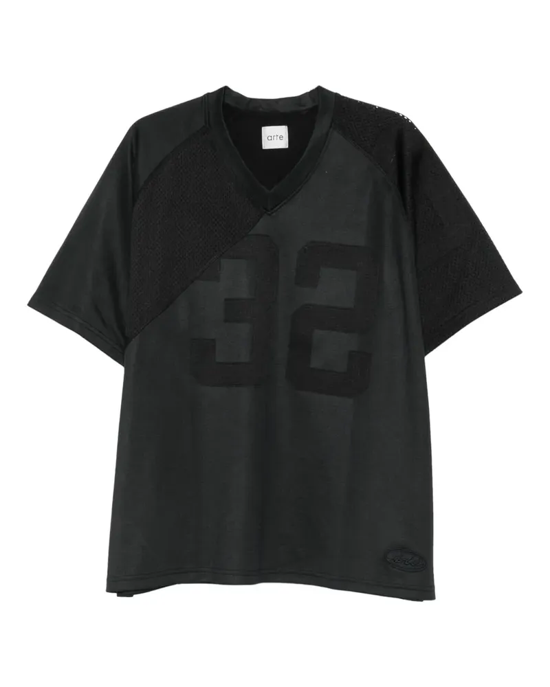 Arte Antwerp logo-embroidered round-neck T-shirt - Schwarz Schwarz