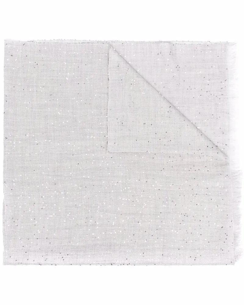 Brunello Cucinelli Schal mit Pailletten - Grau Grau