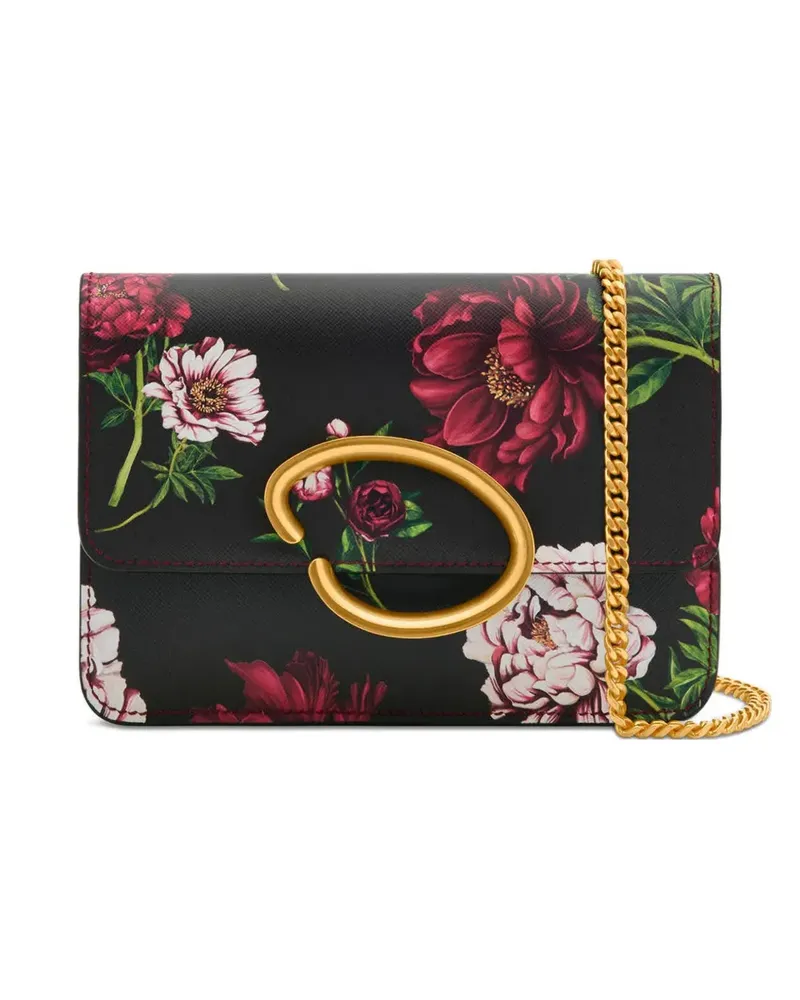 Oscar de la Renta O Pochette Umhängetasche mit Blumen-Print - Braun Braun
