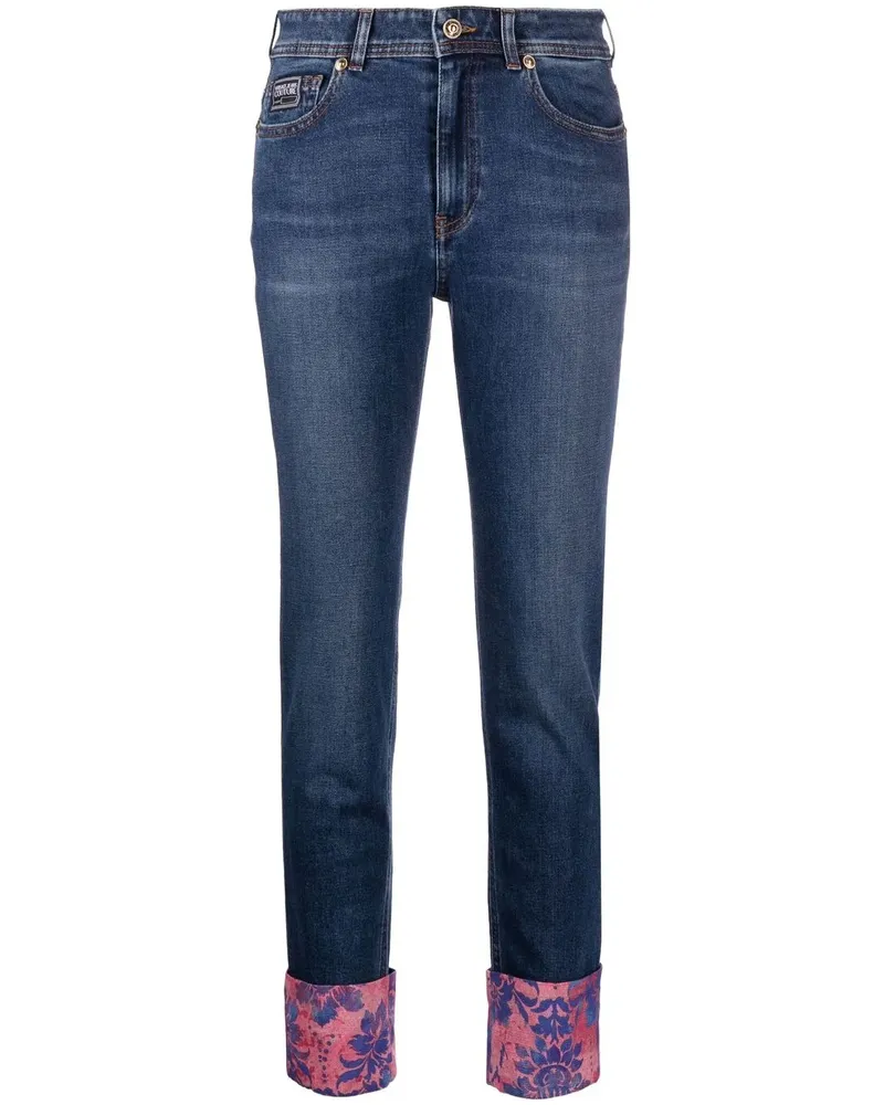 Versace Jeans Skinny-Jeans mit Barock-Bündchen - Blau Blau