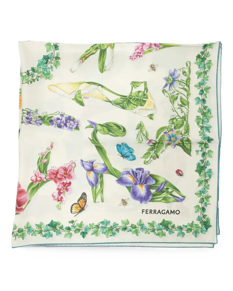 Ferragamo Eden logo-print scarf - Weiß Weiß