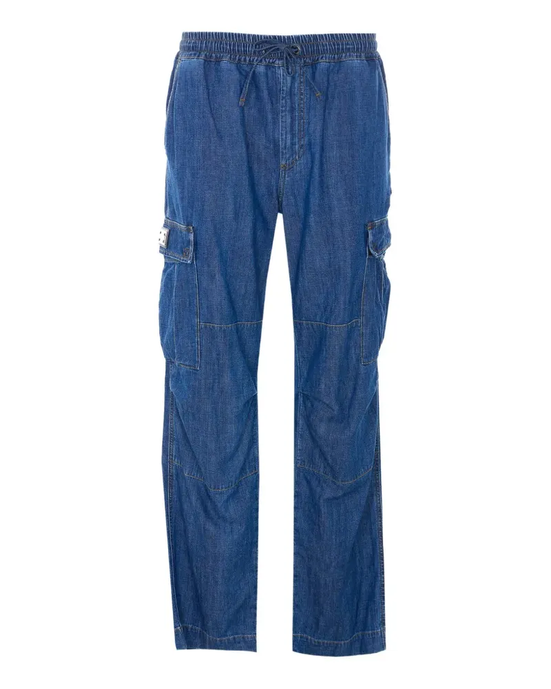 Dolce & Gabbana plaque elasticated denim trousers - Blau Blau