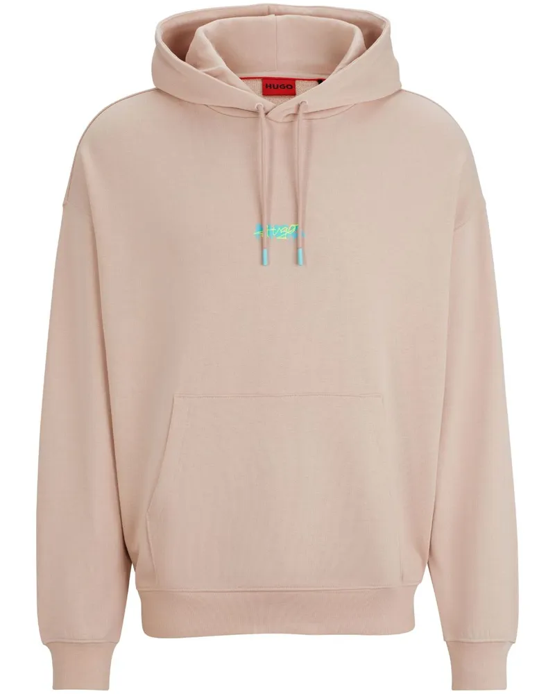 HUGO BOSS Hoodie mit Logo-Print - Nude Nude