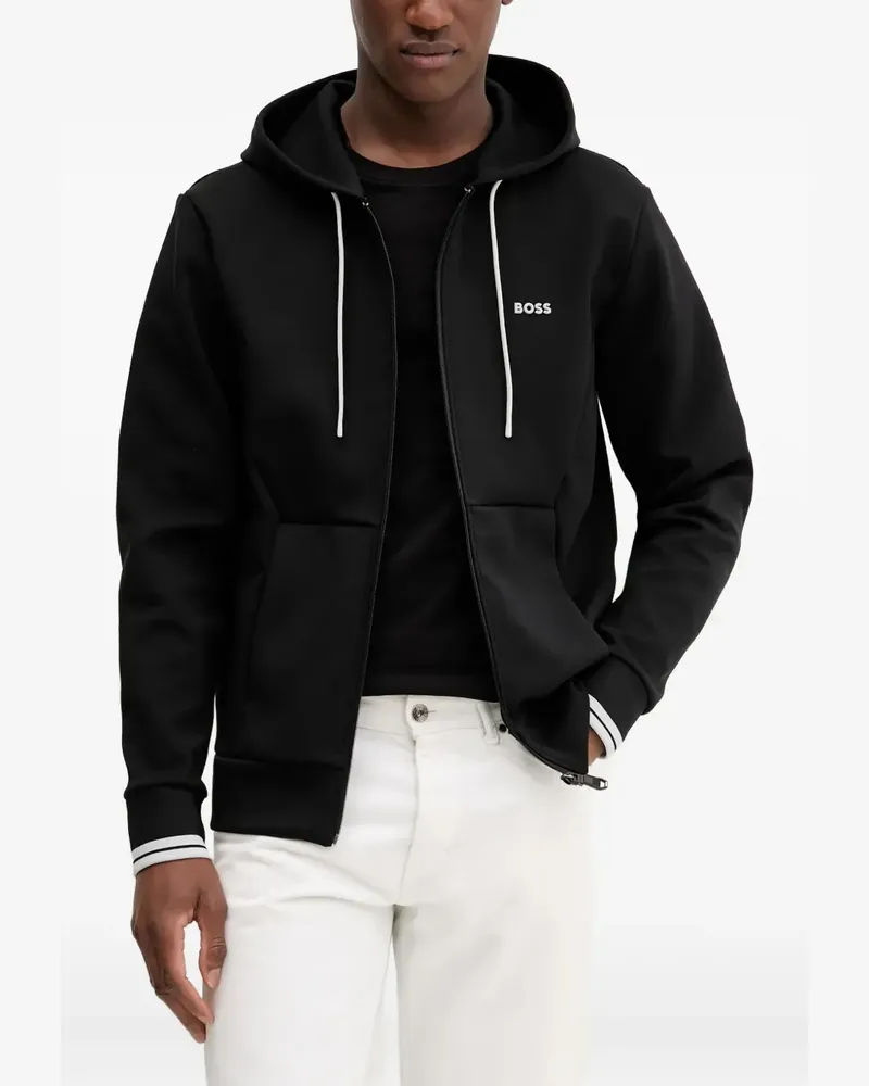 HUGO BOSS Kapuzenjacke mit Reißverschluss - Schwarz Schwarz