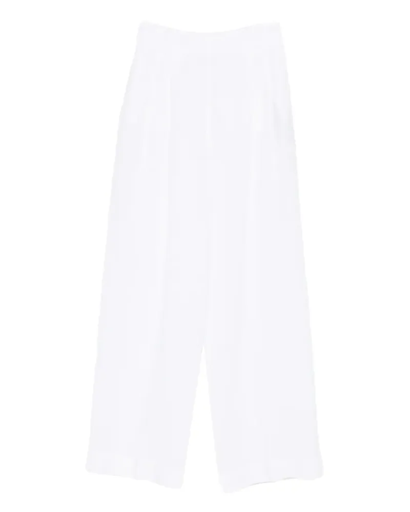120% Lino wide-leg linen trousers - Weiß Weiß