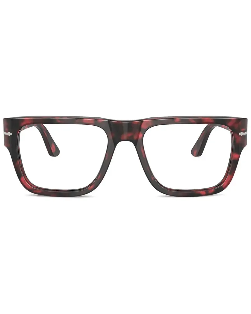 Persol Brille mit eckigem Gestell - Rot Rot