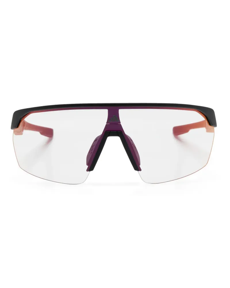 adidas Sonnenbrille mit Shield-Gestell - Schwarz Schwarz