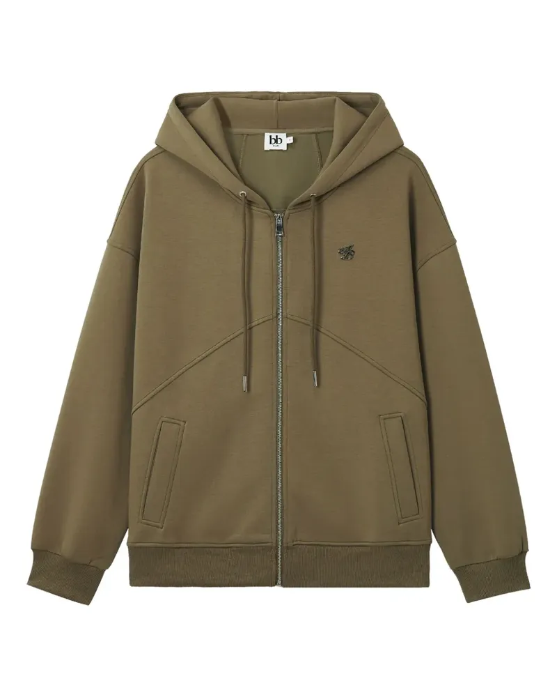 b+ab Kapuzenjacke mit Logo-Detail - Grün Grün