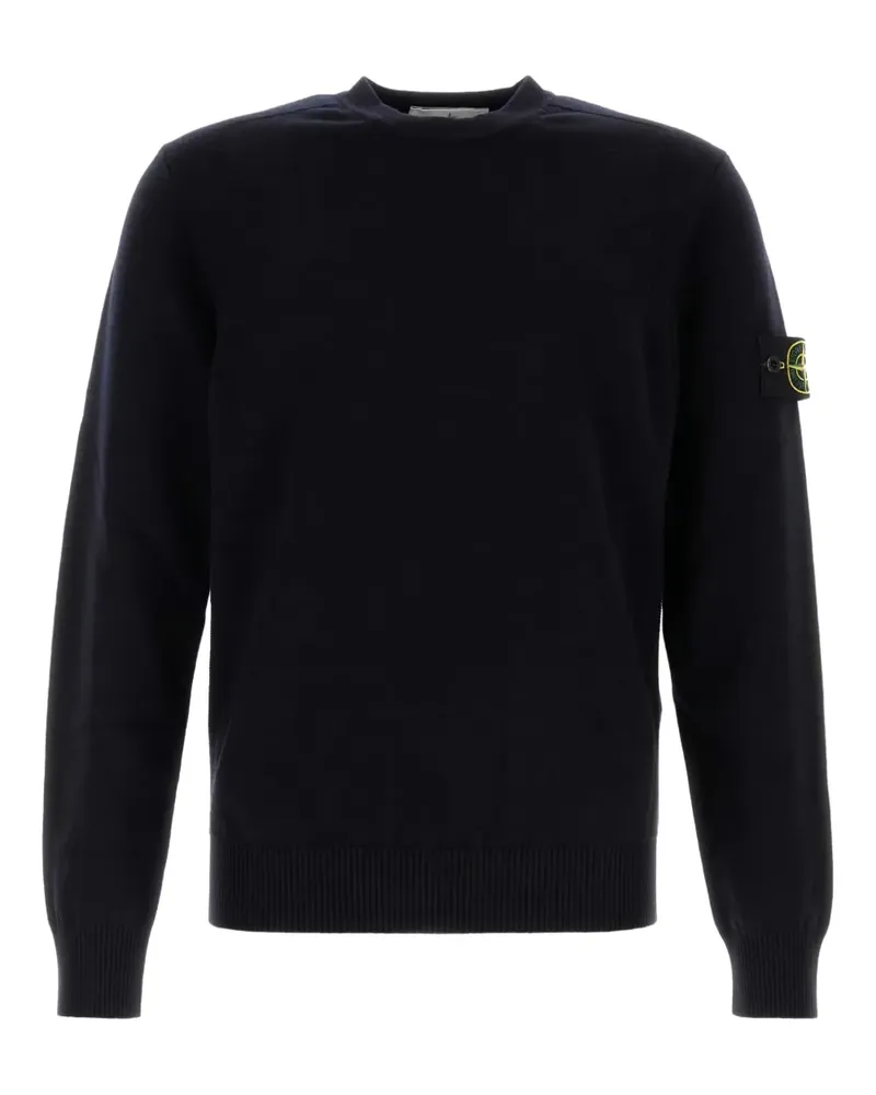 Stone Island Pullover mit Kompass-Patch - Schwarz Schwarz