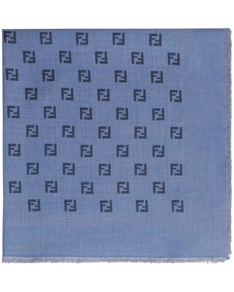 Fendi Schal mit Monogramm-Print - Blau Blau