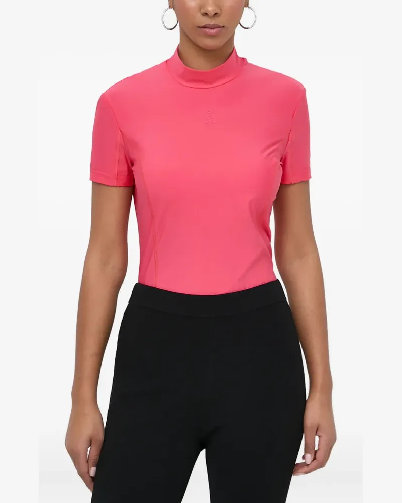 Patrizia Pepe short-sleeve high-neck top - Rosa Rosa