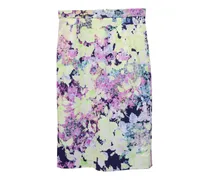 Bleistiftrock mit Blumen-Print - Blau