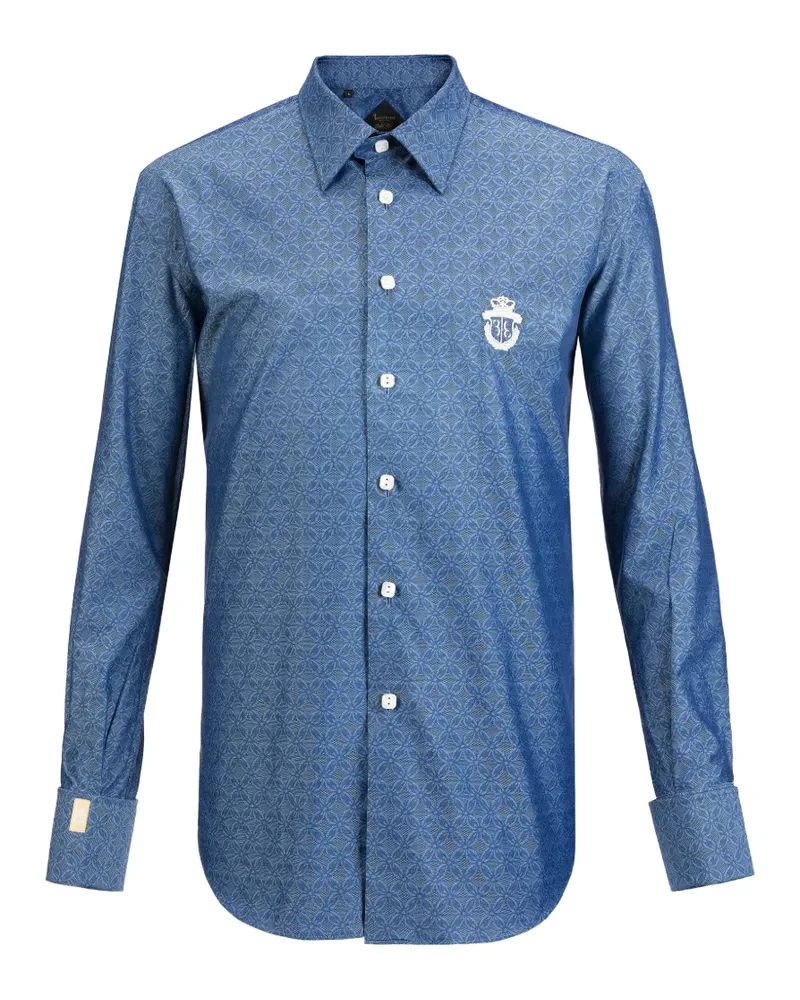 Billionaire pattern cotton shirt - Blau Blau