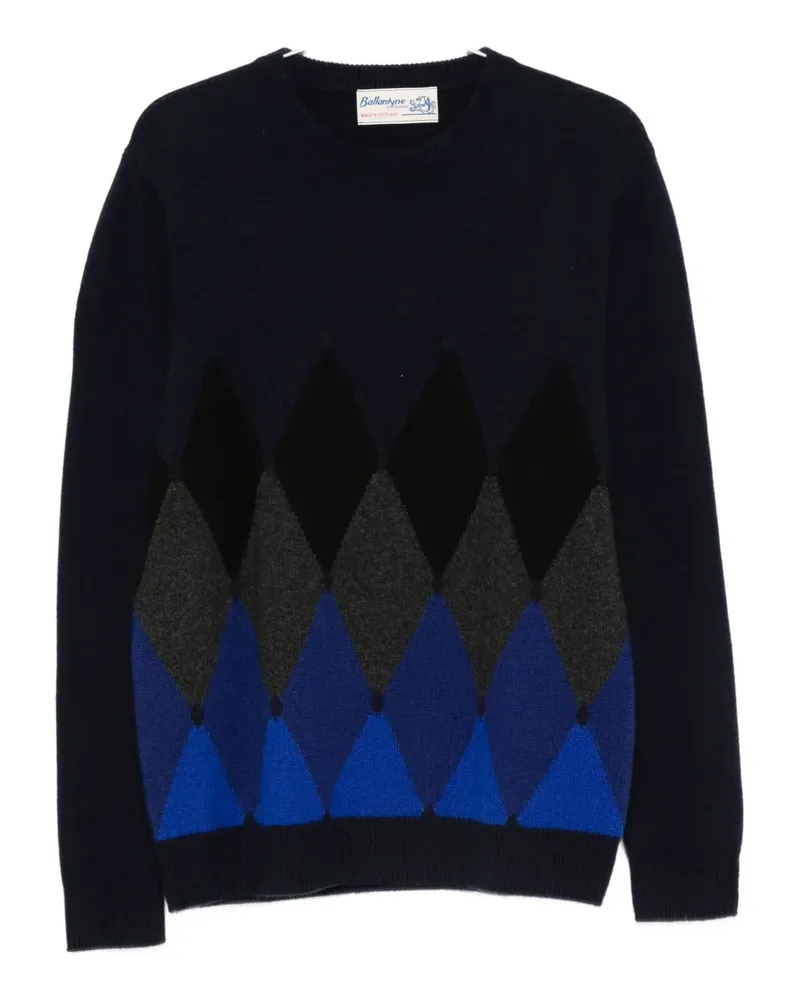 Ballantyne Kaschmirpullover mit Argyle-Muster - Blau Blau