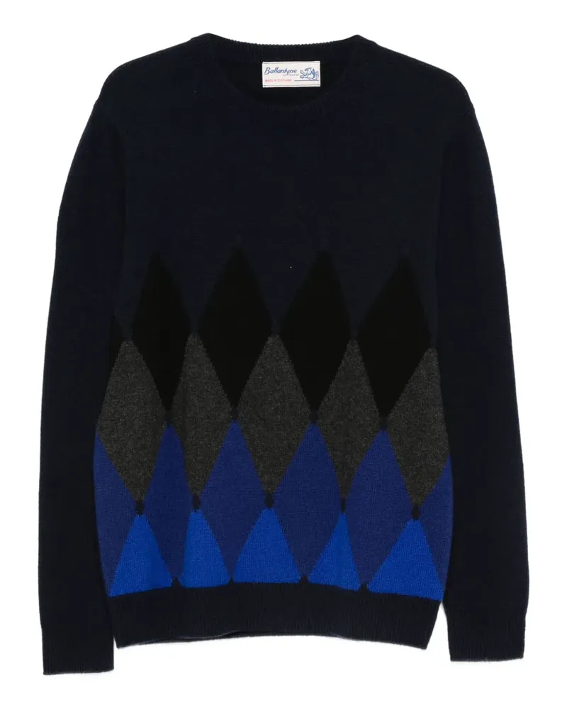 Ballantyne Kaschmirpullover mit Argyle-Muster - Blau Blau