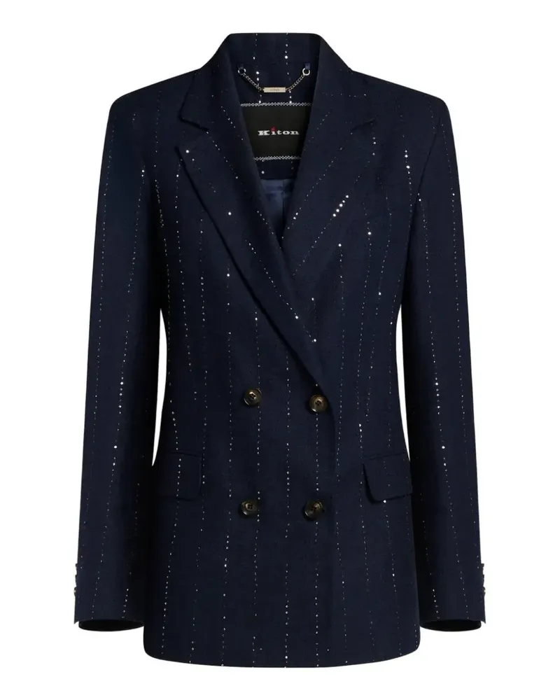 Kiton Doppelreihiger Blazer - Blau Blau