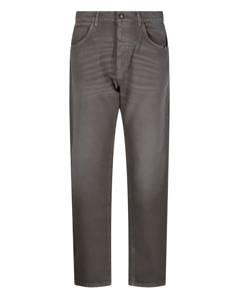 Amish Jeans mit Logo-Patch - Grau Grau