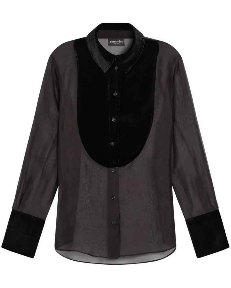 Retrofête Liana Bluse - Schwarz Schwarz